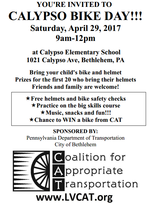 Calypso Bike Day this Saturday, 4/29