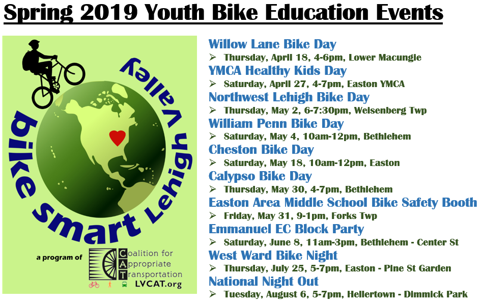 Spring 2019 Youth Bike Education Events