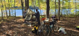 people bike camping at jim thrope
